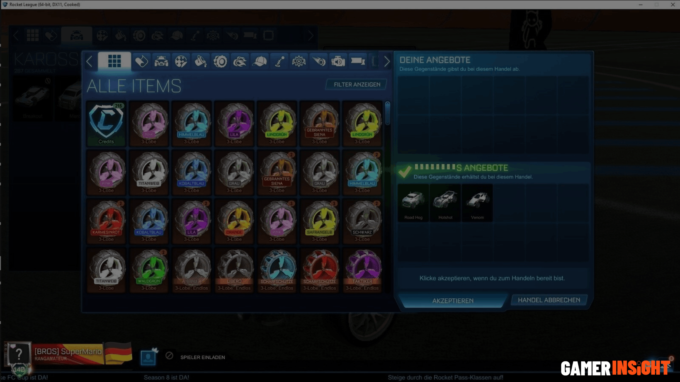 how to trade in rocket league