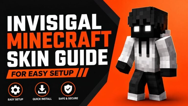 Invisigal Minecraft Skin Guide featured thumbnail showing 3D Minecraft character and bold tutorial text for easy setup