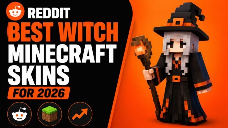 Reddit Best Witch Minecraft Skins 2026 featuring cute and dark witch-themed Minecraft characters