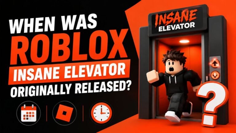 Roblox Insane Elevator release thumbnail with Roblox character in elevator