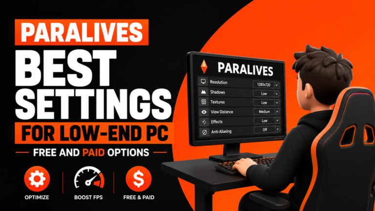 Paralives best settings for low-end PC guide showing optimized graphics settings, FPS boost options, and free and paid performance tweaks for smoother gameplay.