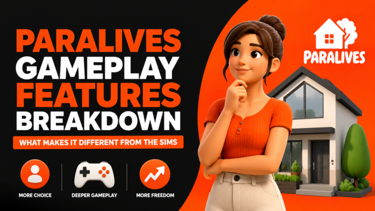 Paralives gameplay features breakdown comparison showing customizable characters and modern home building mechanics that make Paralives different from The Sims.