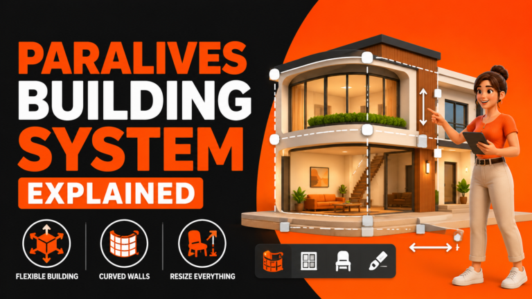 aralives building system explained featuring flexible home design tools, curved walls, resizable furniture, and advanced building customization options.