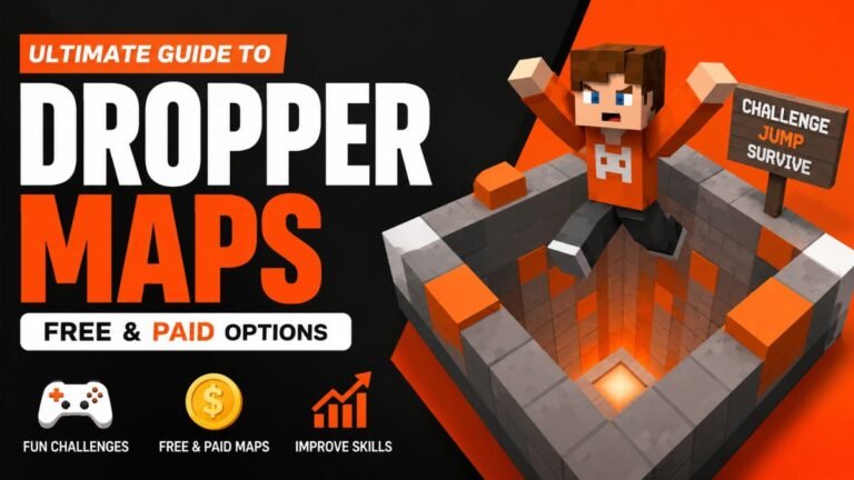 Minecraft Dropper Maps challenge with free and paid map options.