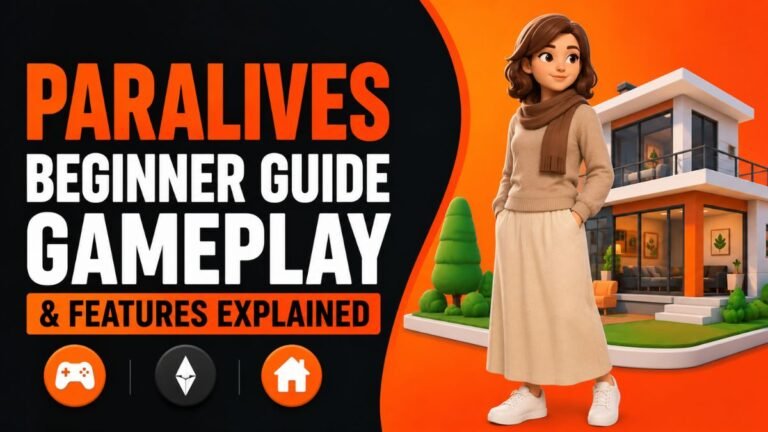 Paralives beginner guide showcasing gameplay features, character creation, and house building in a life simulation sandbox game
