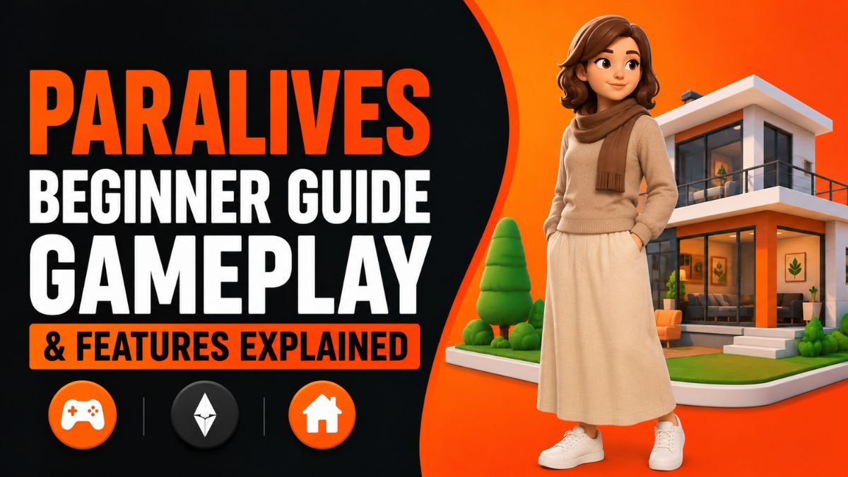 Paralives beginner guide showcasing gameplay features, character creation, and house building in a life simulation sandbox game